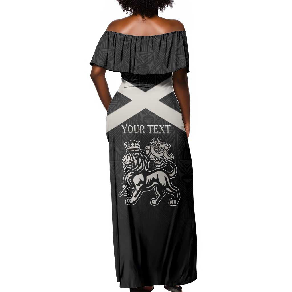 Personalized Jamaica Off Shoulder Maxi Dress Out of Many One People Silver Color - African Pride