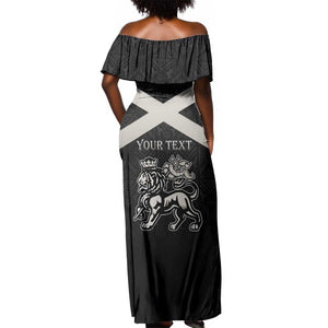 Personalized Jamaica Off Shoulder Maxi Dress Out of Many One People Silver Color - African Pride