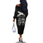 Personalized Jamaica Off The Shoulder Long Sleeve Dress Out of Many One People Silver Color - African Pride