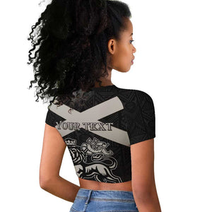 Personalized Jamaica Raglan Cropped T shirt Out of Many One People Silver Color - African Pride