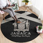 Jamaica Round Carpet Out of Many One People Silver Color - African Pride