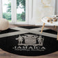 Jamaica Round Carpet Out of Many One People Silver Color - African Pride