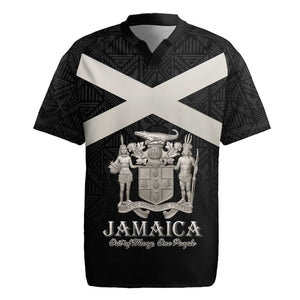Personalized Jamaica Rugby Jersey Out of Many One People Silver Color - African Pride