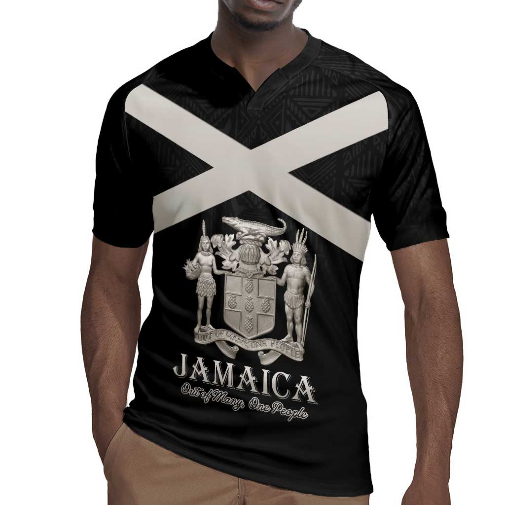 Personalized Jamaica Rugby Jersey Out of Many One People Silver Color - African Pride