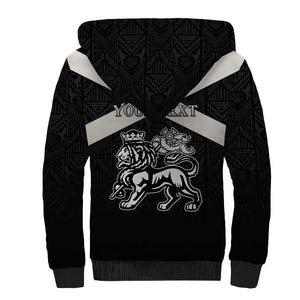 Personalized Jamaica Sherpa Hoodie Out of Many One People Silver Color - African Pride
