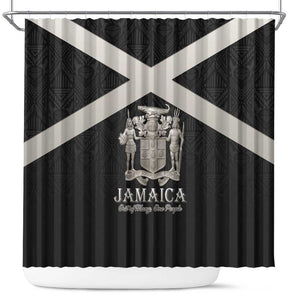 Jamaica Shower Curtain Out of Many One People Silver Color - African Pride