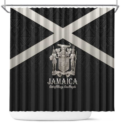 Jamaica Shower Curtain Out of Many One People Silver Color - African Pride