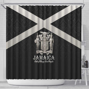 Jamaica Shower Curtain Out of Many One People Silver Color - African Pride