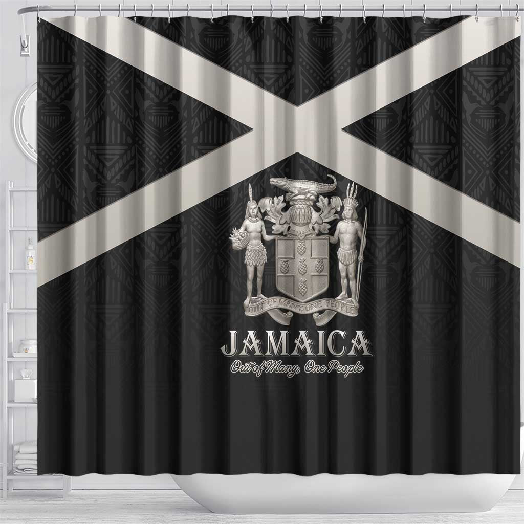 Jamaica Shower Curtain Out of Many One People Silver Color - African Pride