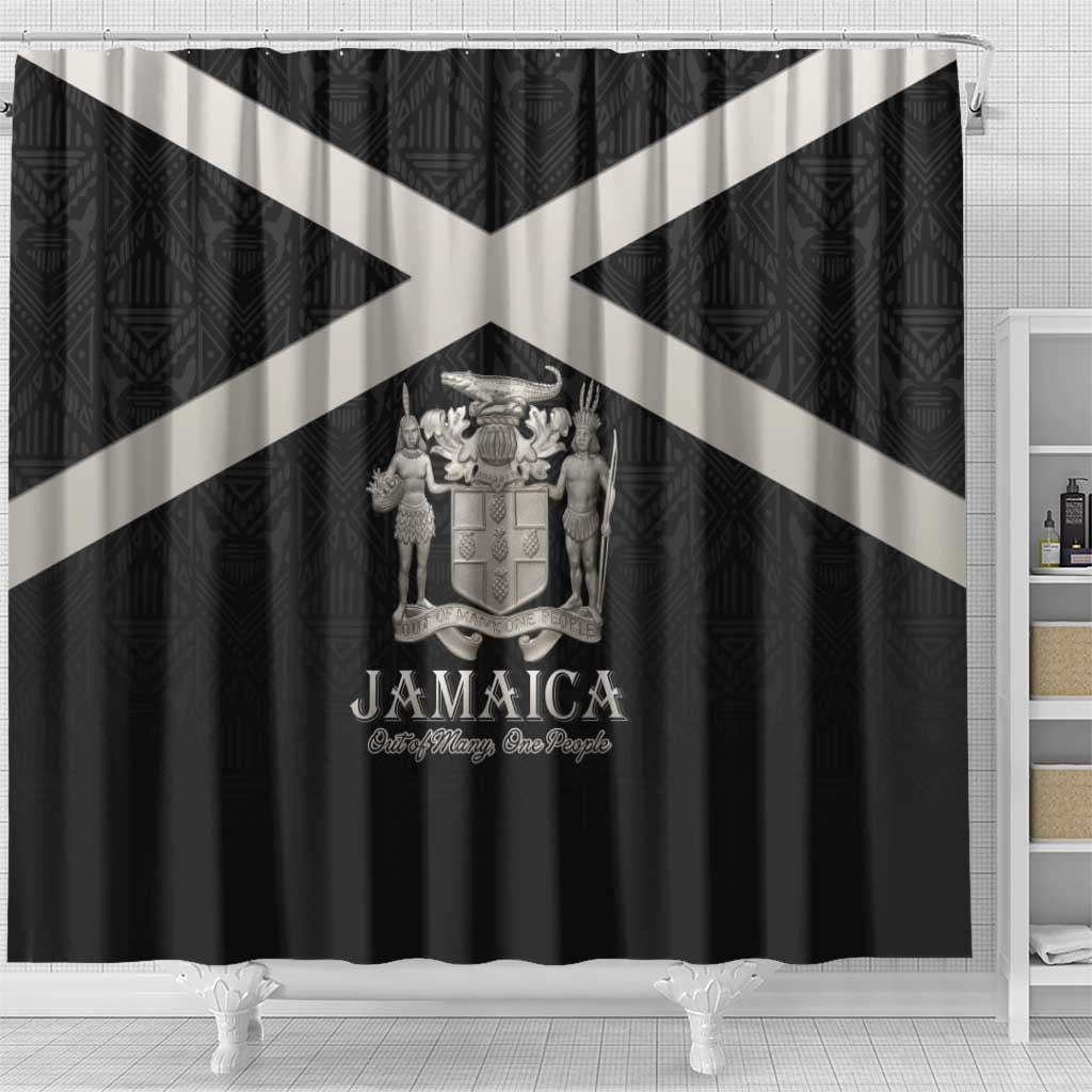 Jamaica Shower Curtain Out of Many One People Silver Color - African Pride