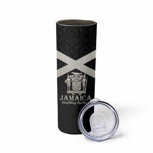 Personalized Jamaica Skinny Tumbler Out of Many One People Silver Color - African Pride