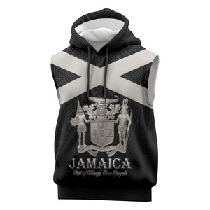 Personalized Jamaica Sleeveless Hoodie Out of Many One People Silver Color - African Pride