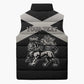 Personalized Jamaica Sleeveless Puffer Jacket Coat Of Arms With Rastafarian Lion Silver Color