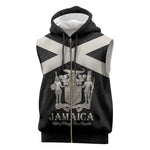 Personalized Jamaica Sleeveless Zip Hoodie Out of Many One People Silver Color - African Pride