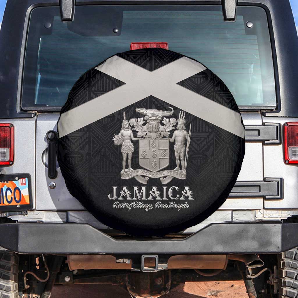 Jamaica Spare Tire Cover Out of Many One People Silver Color - African Pride