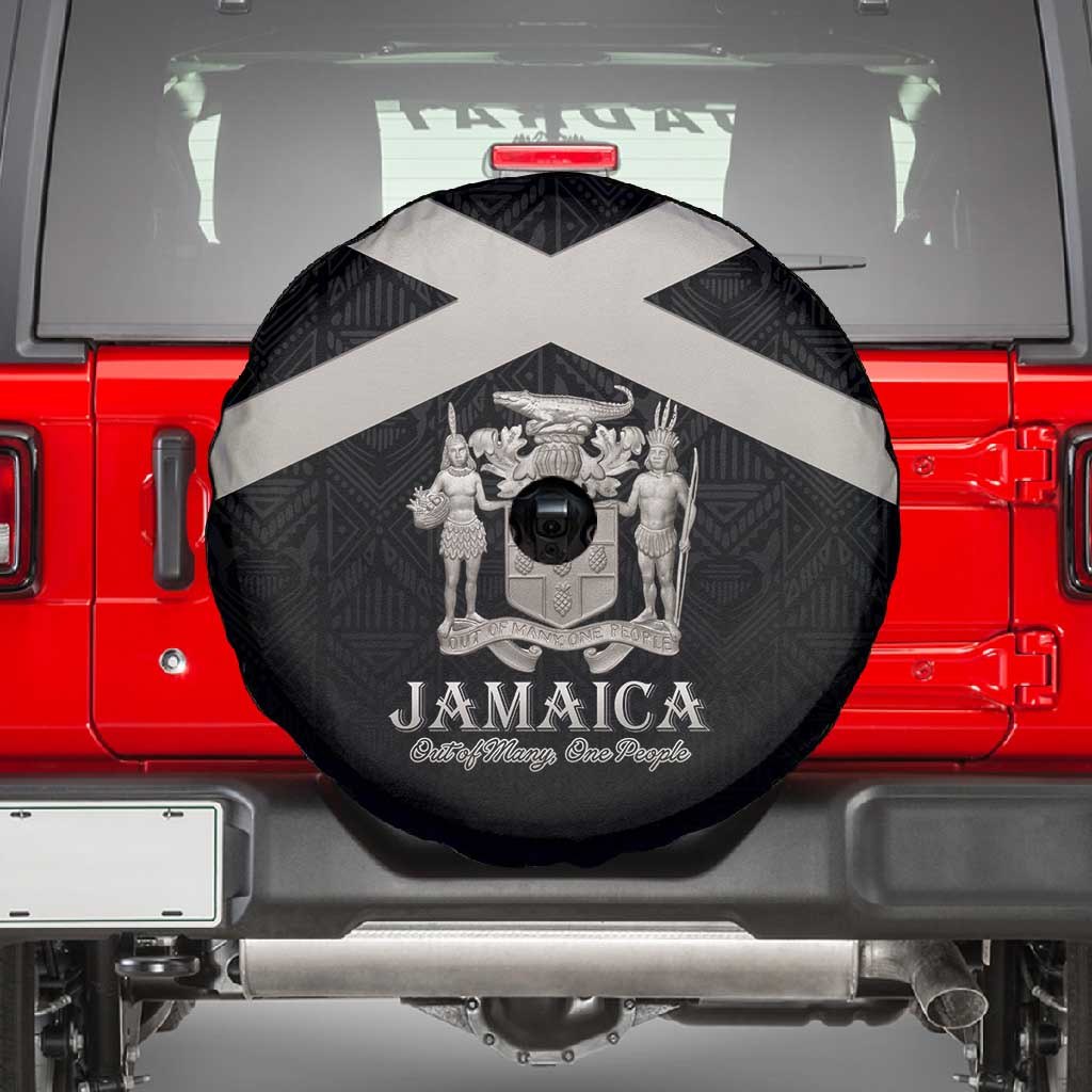 Jamaica Spare Tire Cover Out of Many One People Silver Color - African Pride