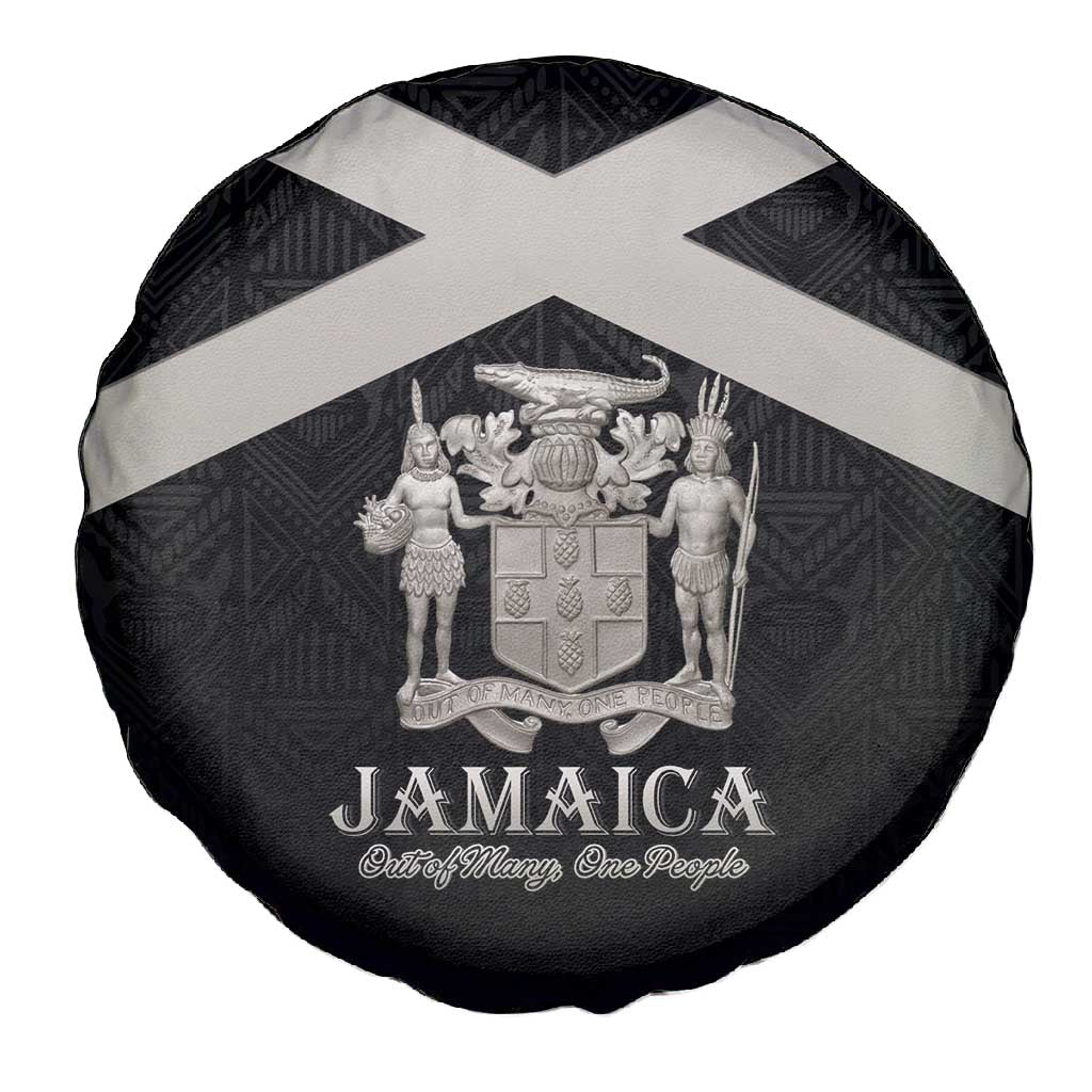 Jamaica Spare Tire Cover Out of Many One People Silver Color - African Pride