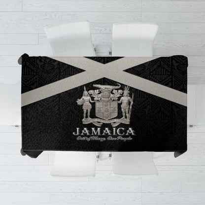 Jamaica Tablecloth Out of Many One People Silver Color - African Pride