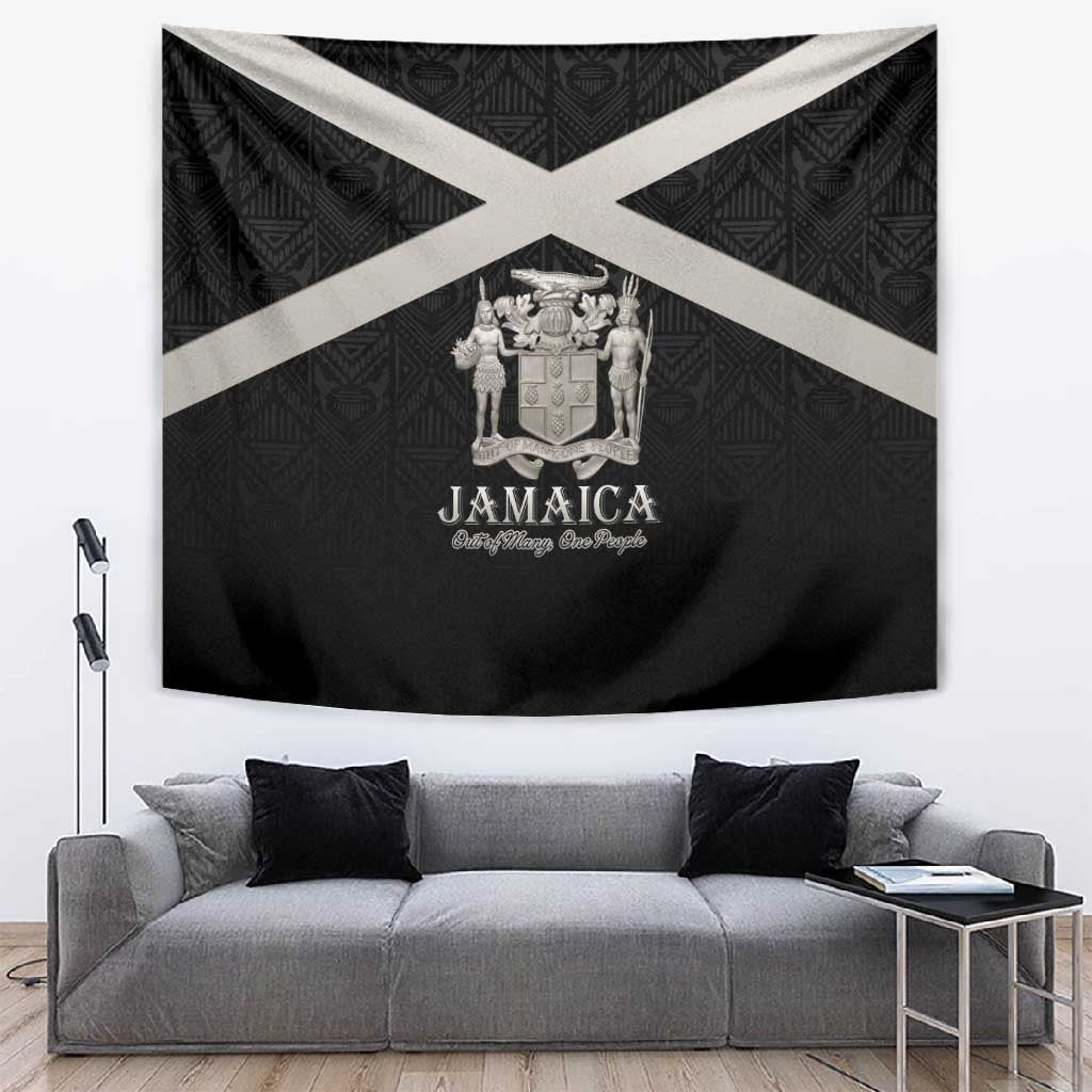Jamaica Tapestry Out of Many One People Silver Color - African Pride