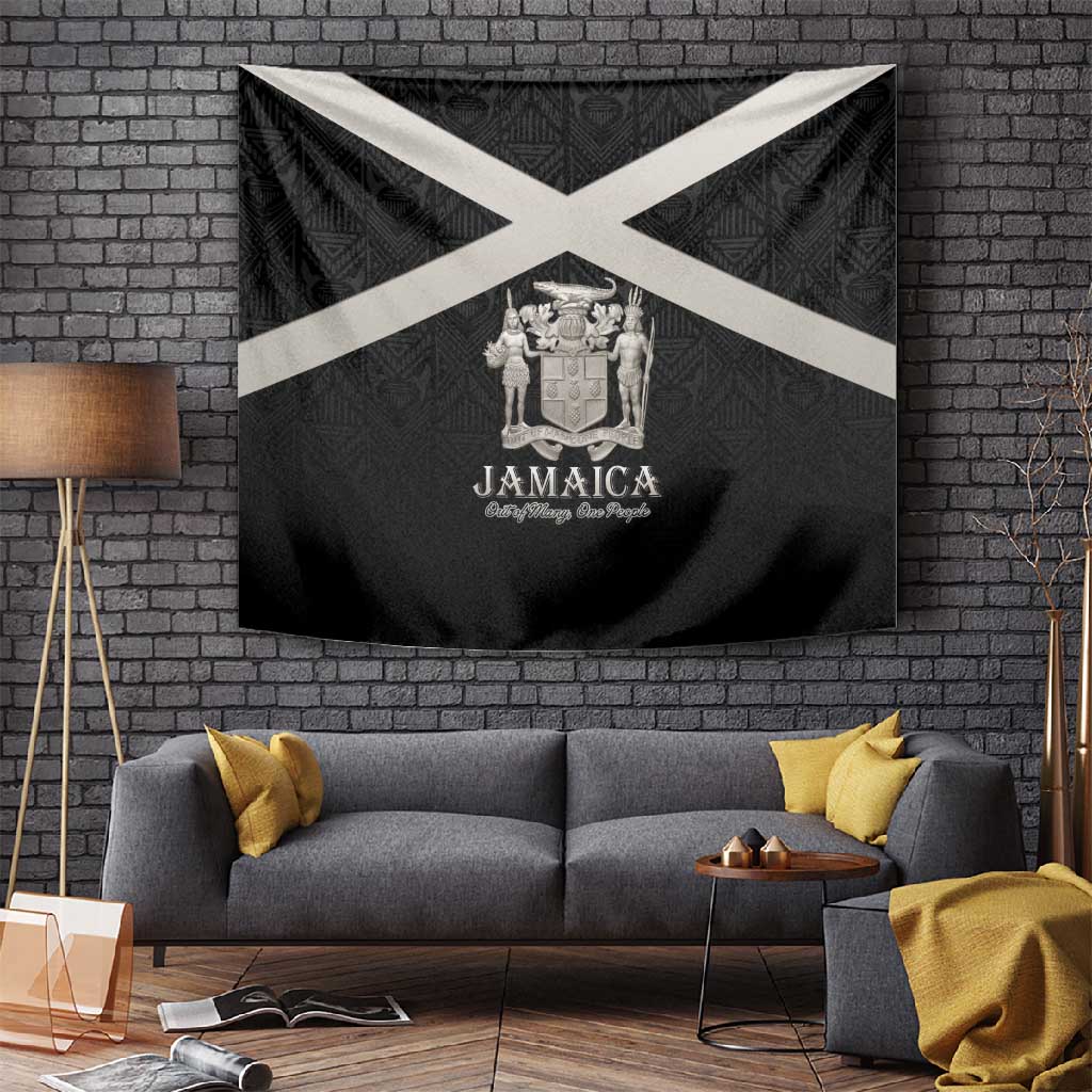 Jamaica Tapestry Out of Many One People Silver Color - African Pride