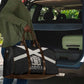 Jamaica Travel Bag Coat Of Arms With Rastafarian Lion Silver Color