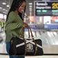 Jamaica Travel Bag Coat Of Arms With Rastafarian Lion Silver Color
