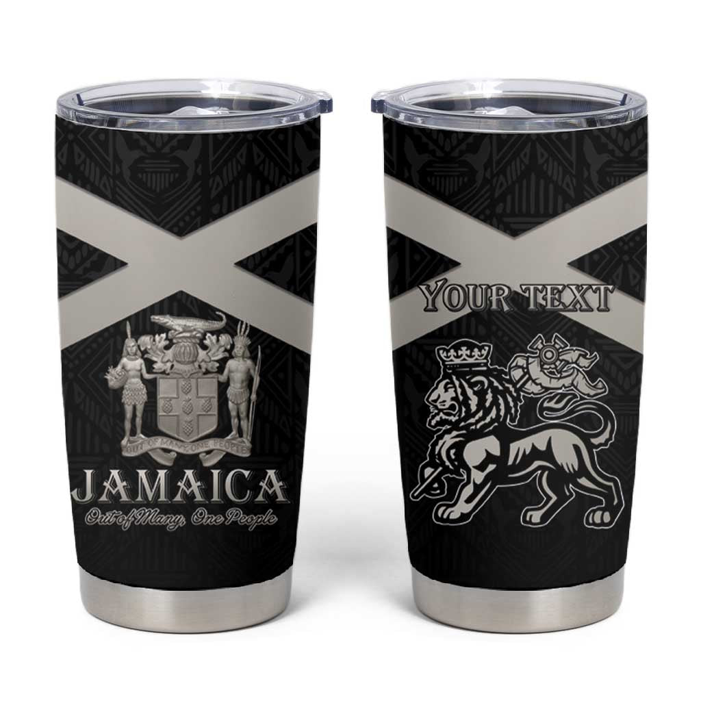 Personalized Jamaica Tumbler Cup Out of Many One People Silver Color - African Pride