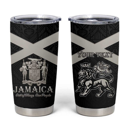 Personalized Jamaica Tumbler Cup Out of Many One People Silver Color - African Pride