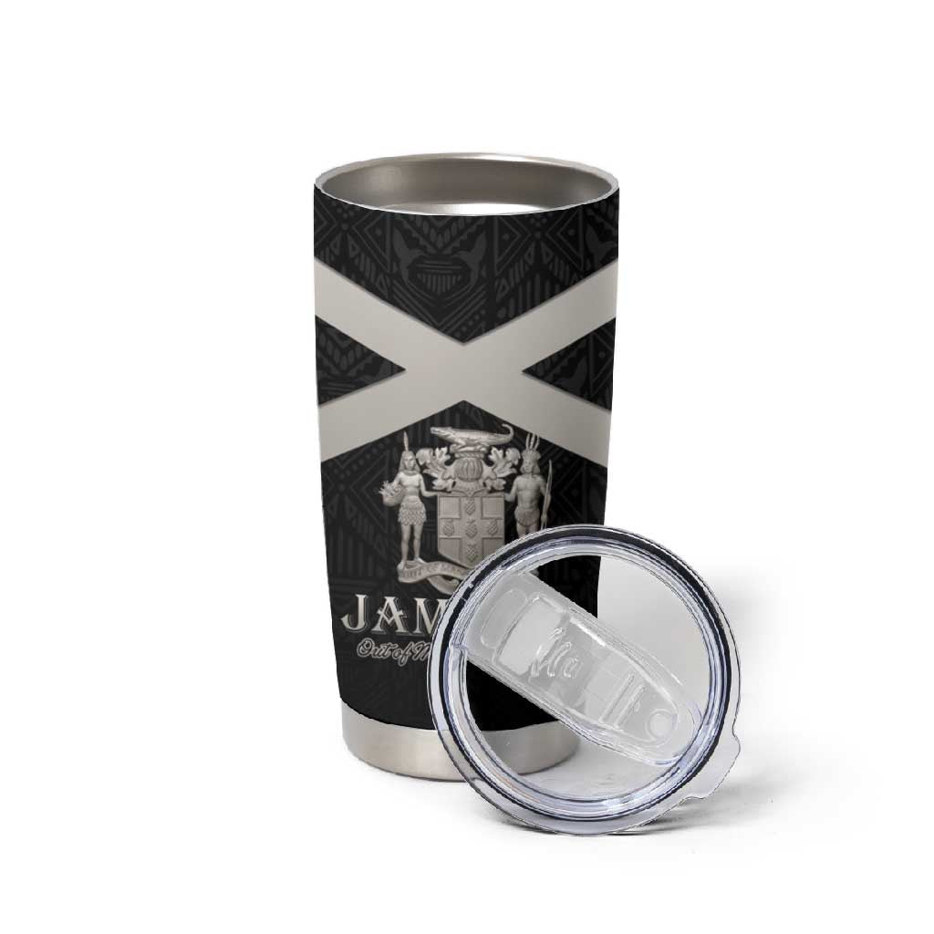 Personalized Jamaica Tumbler Cup Out of Many One People Silver Color - African Pride