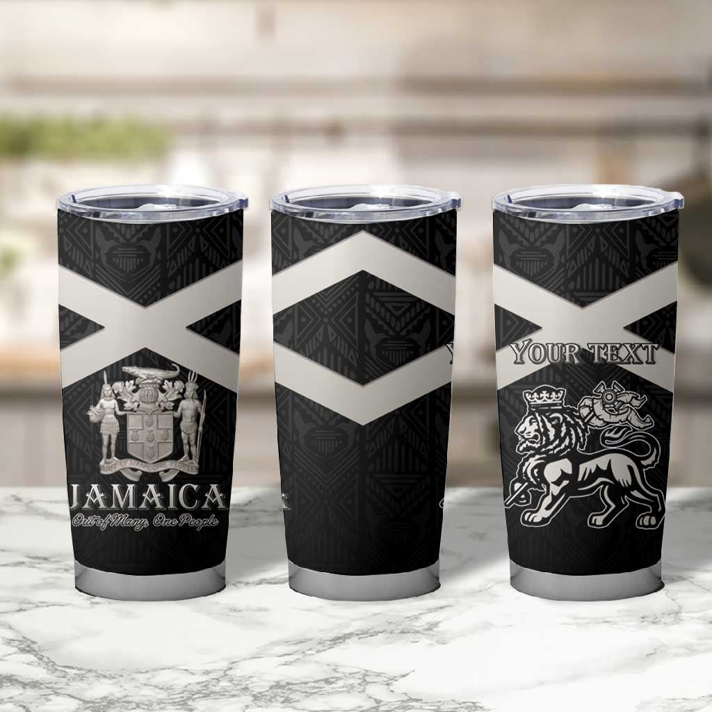 Personalized Jamaica Tumbler Cup Out of Many One People Silver Color - African Pride