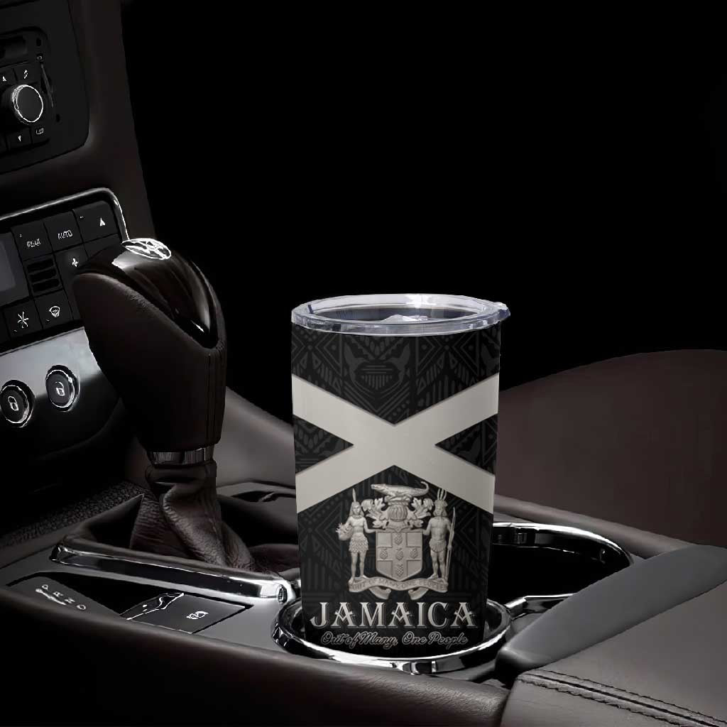 Personalized Jamaica Tumbler Cup Out of Many One People Silver Color - African Pride