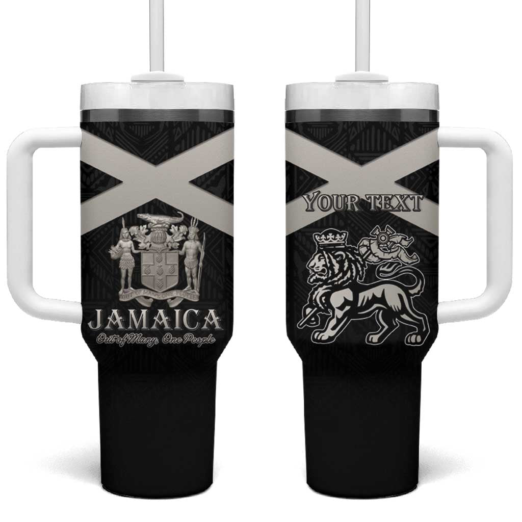 Personalized Jamaica Tumbler With Handle Out of Many One People Silver Color - African Pride