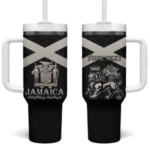 Personalized Jamaica Tumbler With Handle Out of Many One People Silver Color - African Pride