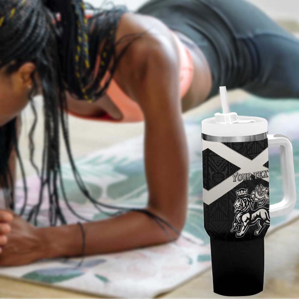 Personalized Jamaica Tumbler With Handle Out of Many One People Silver Color - African Pride