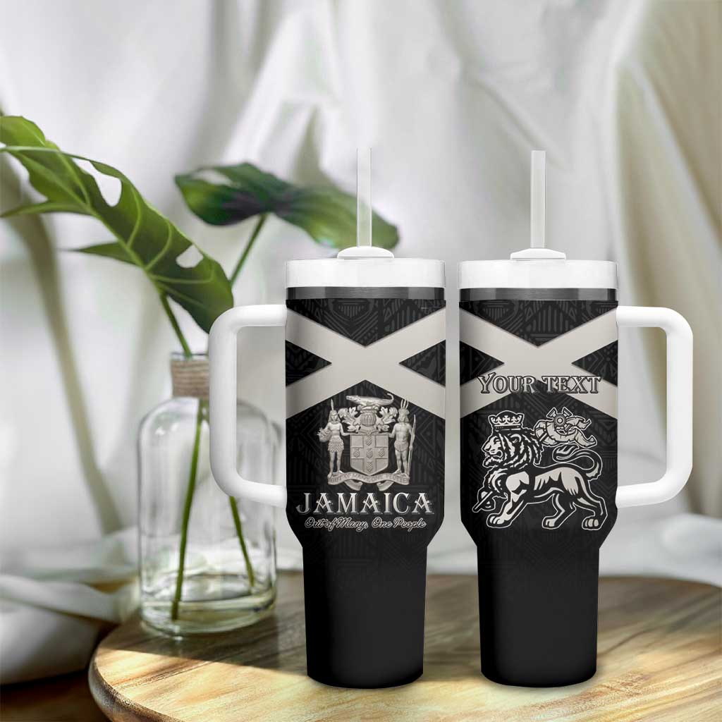 Personalized Jamaica Tumbler With Handle Out of Many One People Silver Color - African Pride