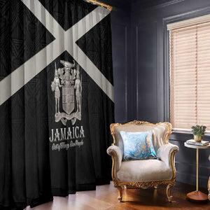Jamaica Window Curtain Out of Many One People Silver Color - African Pride