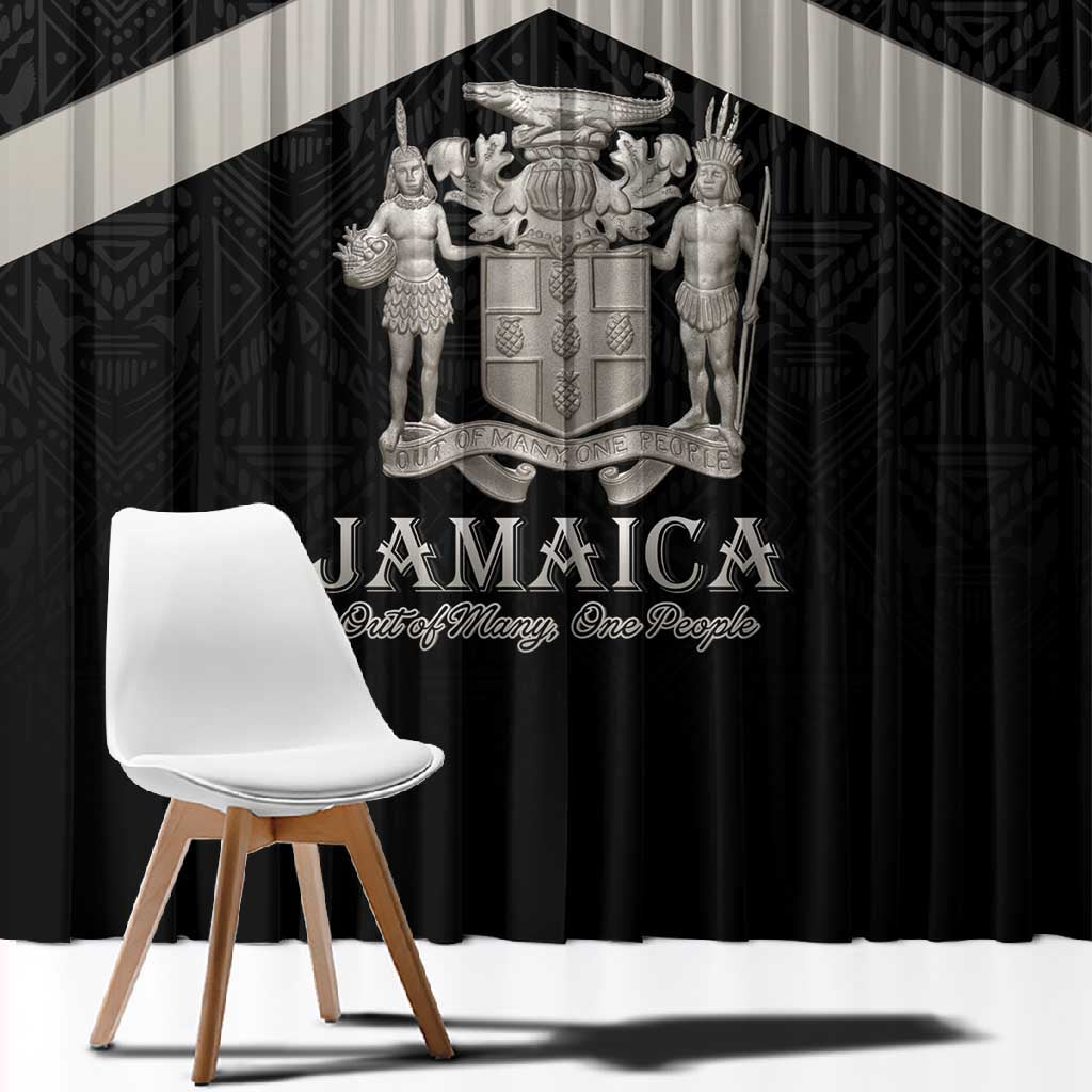 Jamaica Window Curtain Out of Many One People Silver Color - African Pride