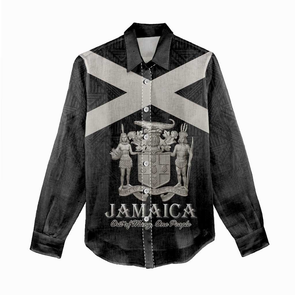 Personalized Jamaica Women Casual Shirt Out of Many One People Silver Color - African Pride