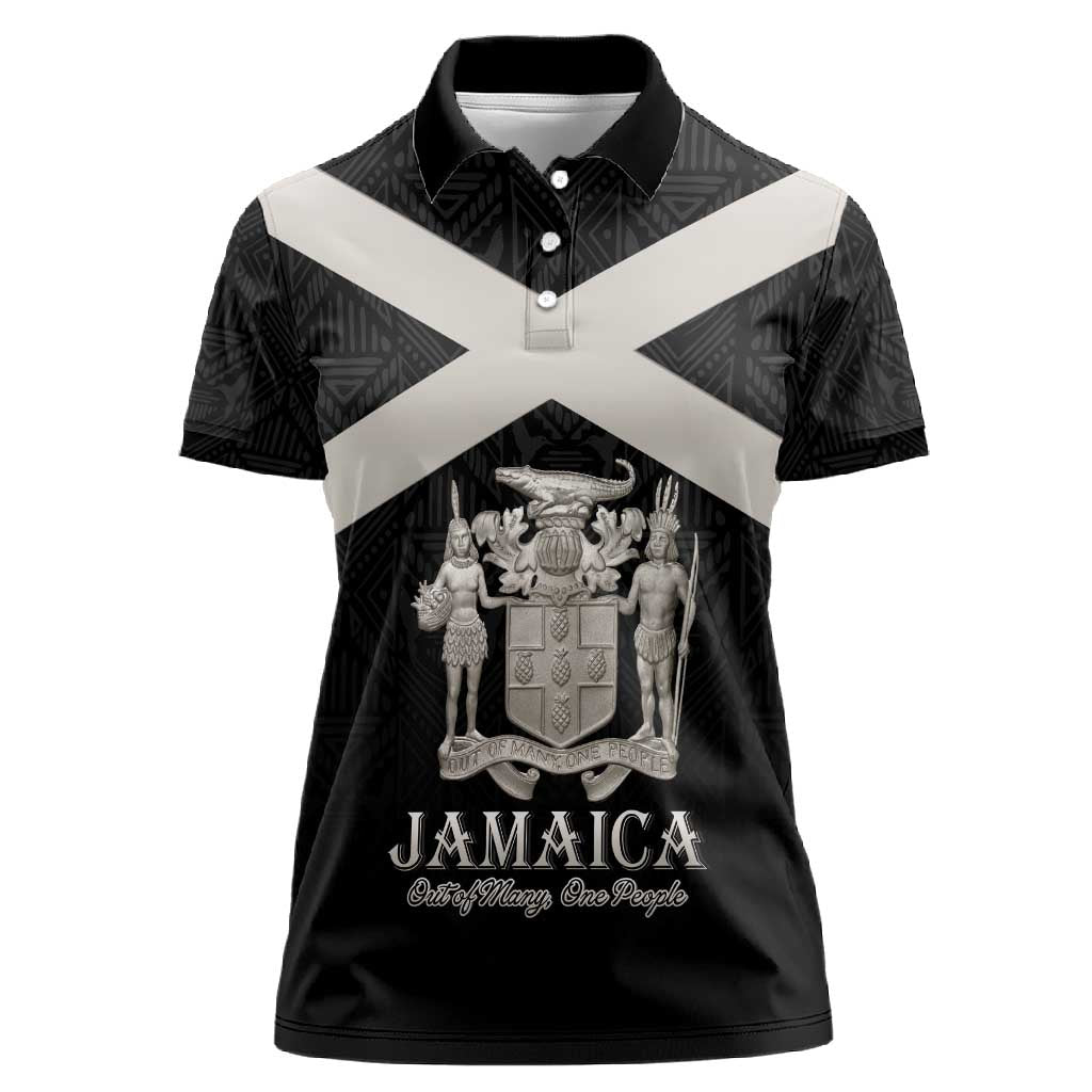 Personalized Jamaica Women Polo Shirt Out of Many One People Silver Color - African Pride