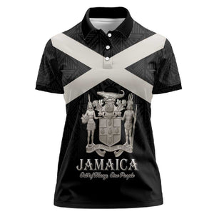 Personalized Jamaica Women Polo Shirt Out of Many One People Silver Color - African Pride