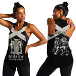 Personalized Jamaica Women Racerback Tank Out of Many One People Silver Color - African Pride