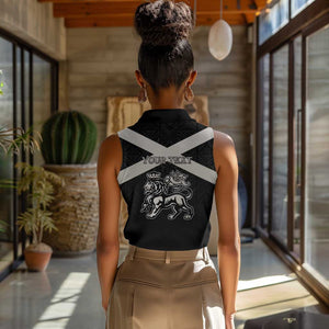 Personalized Jamaica Women Sleeveless Polo Shirt Out of Many One People Silver Color - African Pride