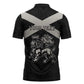 Personalized Jamaica Zipper Polo Shirt Coat Of Arms With Rastafarian Lion Silver Color