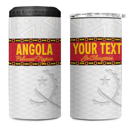 Afro Angola Football Custom 4 in 1 Can Cooler Tumbler Go Palancas Negras - African Pride