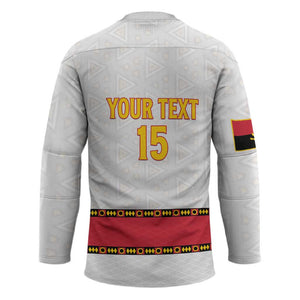 Custom Angola Football Hockey Jersey Avante Palancas Negras - White