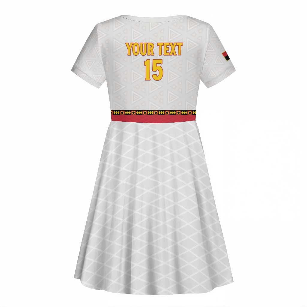 Afro Angola Football Custom Kid Short Sleeve Dress Go Palancas Negras - African Pride
