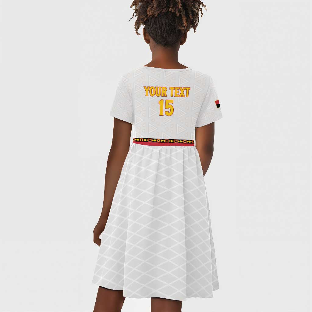 Afro Angola Football Custom Kid Short Sleeve Dress Go Palancas Negras - African Pride