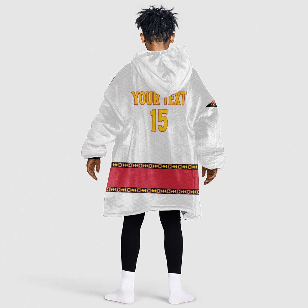 Afro Angola Football Custom Kid Wearable Blanket Hoodie Go Palancas Negras - African Pride