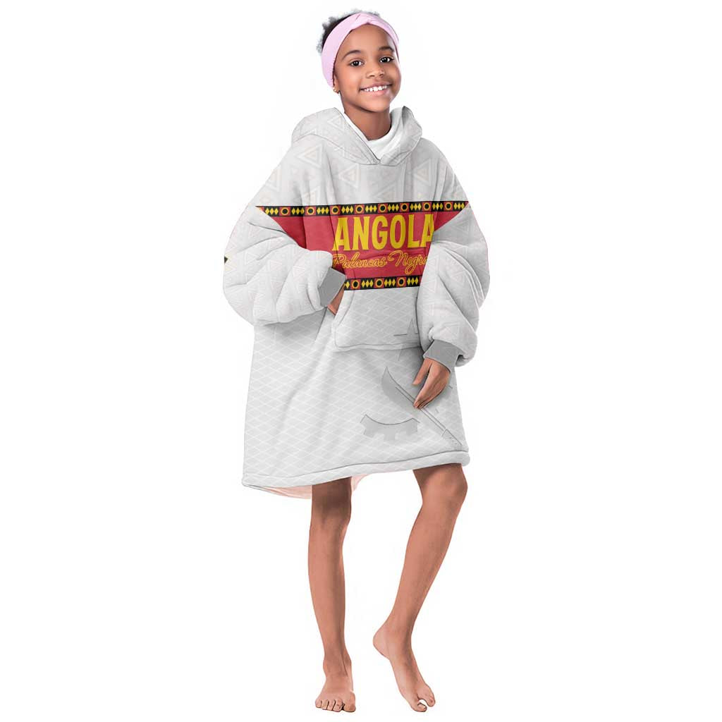 Afro Angola Football Custom Kid Wearable Blanket Hoodie Go Palancas Negras - African Pride