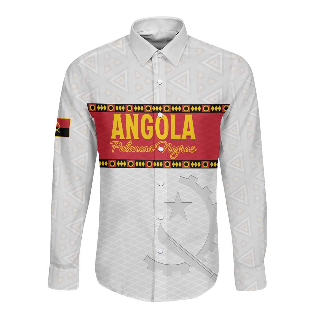 Afro Angola Football Custom Long Sleeve Button Shirt Go Palancas Negras - African Pride